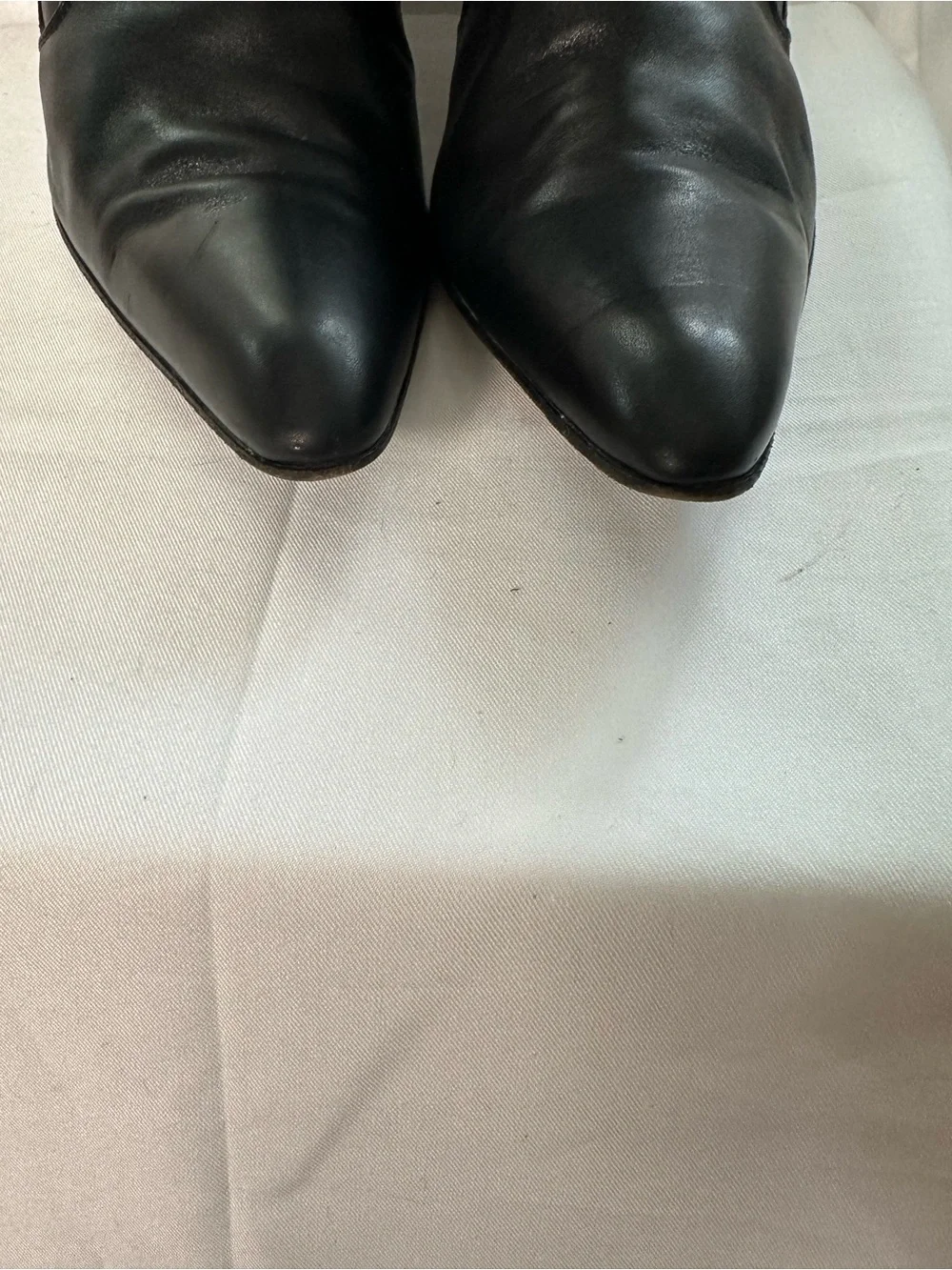 YSL Yves Saint Laurent Black Leather Tall Boots Italy